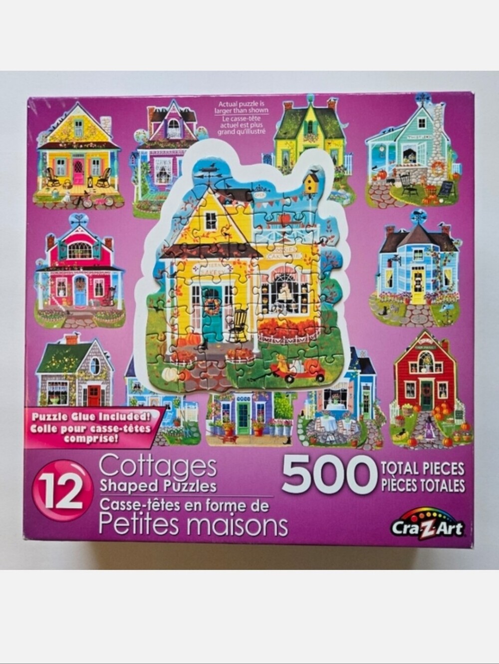 Crazart Cottage Shaped Puzzles 500 Total Pieces